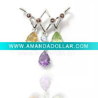 Wholesale Best sell 925 sterling silver Necklace with cz stones