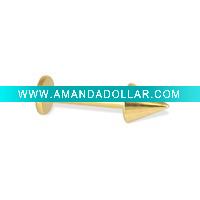 Wholesale 14K gold plated labret with cone/body piercing jewelry/body jewelry