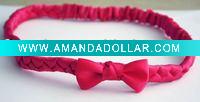 Wholesale Braid Fabric Bowknot Elastic Headbands Girls Ladies Headbands
