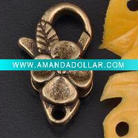 Bronze Plated Flower Lobster Clasps XCL4287