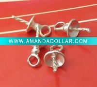 silver jewelry clasp , pendant clasp