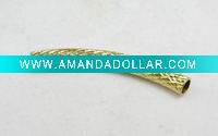Wholesale Round Brass Engraved Curved Tube Components Fashion Jewelry Accessories