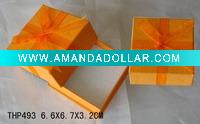 Orange Earring Box with Ribbon