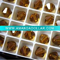 Best price topaz color bicone shape crystal, lampwork & glass beads