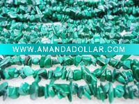 chip beads necklace natural malachite 5-8mm length 36"