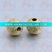 sparkle brass beads with corrugate and curved