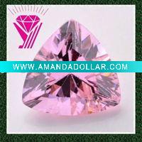 Wholesale pink trillion cz tirangle shape loose bead