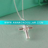 prevailing delicate stainless steel cross necklace