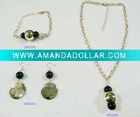 Wholesale 2011 Fashion plating gold chains pandent necklaces set