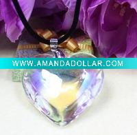 high quality ab heart Crystal Glass Pendant Necklace 45mm