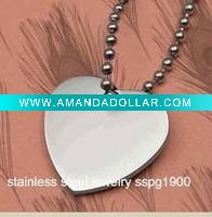 Wholesale fashion silver heart dog tag pendant