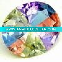 multi-color oval shaped cubic zirconia stone