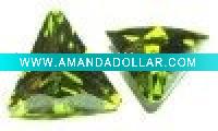 Wholesale Peridot stylish triangle shaped jewelry cz stone