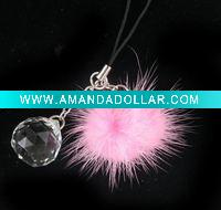Wholesale fashion crystal jewelry gift with decorative feather ball