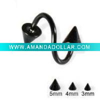 Wholesale cone-spiral-barbell/body piercing jewely