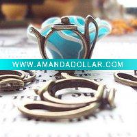 Wholesale fashion teapot charms, metal alloy, fashion antique jewerly charm