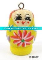 Wholesale wood russia doll pendant