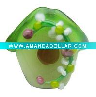 house shaped lampwork glass bead RY002571