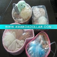 bath set in bag wooden bath set