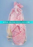 Wholesale pink color bath scrubber set with boboosh