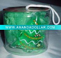 Wholesale [Super Deal] Christmas tree and puff bath gift set