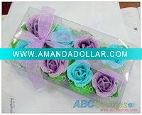 Wholesale eight soap flowers with leafs