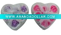 Wholesale 6pc Double-color Rose Bath Flower