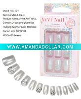 Wholesale VN04 pre-glued art nail