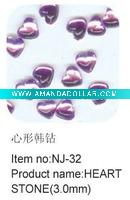 Wholesale nail art heart stone NJ-32