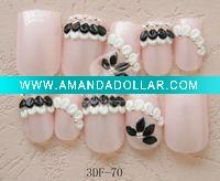 Wholesale VIVI NAIL GENIUS SERIES-OVAL 3DF CRYSTAL FLOWER NAIL