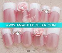 Rhinestone DECORATED NAIL ART TIP/cute design