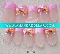 FRUIT DECALS PINK COLOR NAIL ART