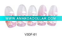 Wholesale PB001-3DF OVAL CRYSTAL FLOWER NAIL