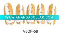 PB001-3DF OVAL CRYSTAL FLOWER NAIL