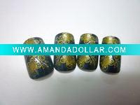 Wholesale 24tips black golden flowers artificial nail kit