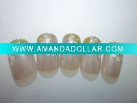 Wholesale 24tips glitter white flowers artificial nail kit