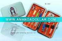 Wholesale cosmetic manicure set with girl printing