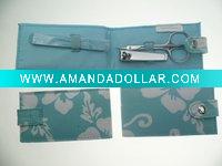 Wholesale charming and cute mini gift manicure set with nail cutter,scissor,paper nail file , ideal for personal care