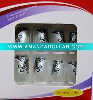 24(12)pcs french nail tips+1pc 2g nail gule