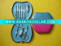 Wholesale high quality manicure set with leather case