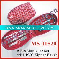 Wholesale (MS-11520) Manicure Set / Pedicure Set 6 PCS Set Zipper Case