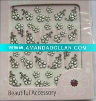 Wholesale fashion design flower with jewelry 3D nail art sticker, nail decoration