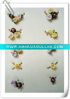 Clay flower nail sticker