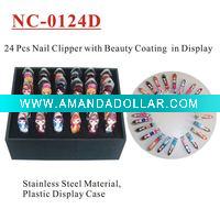 Wholesale (NC-0124D) Nail Clippers with Beauty / Girl Coating 24Pcs in Display