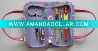 Wholesale stainless steel manicure kit with colorful wallet style