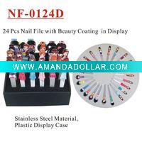 Wholesale (NF-0124D) Nail File with Beauty / Girl Coating 24Pcs in Display