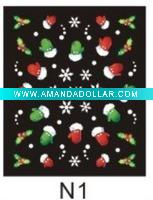 Wholesale Christmas nail sticker for christmas decoration ( MD-CNS001A )