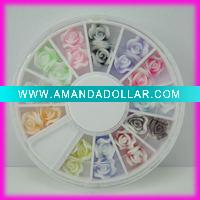 Wholesale 24pcs soft flowers Nail art decoration