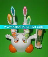 Wholesale Plastic Family Teeth Brushing Set with 3 Minutes Sand Timer