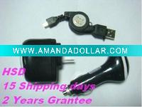 Wholesale USB car charger 5v-24v +Free adapter+cable